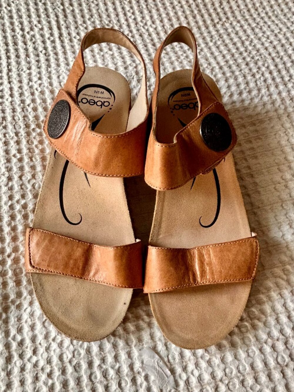 Abeo Una Leather Cork Wedge Sandals